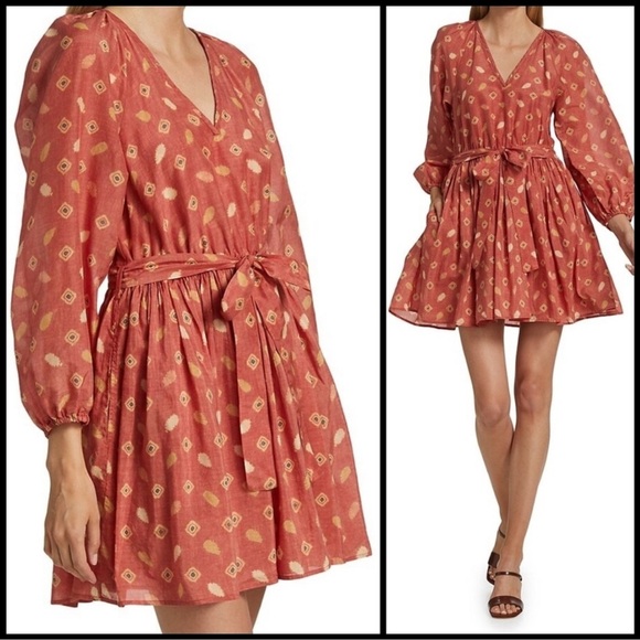 Xirena Rust Symone Silk Blend Dress size Medium - Picture 4 of 14